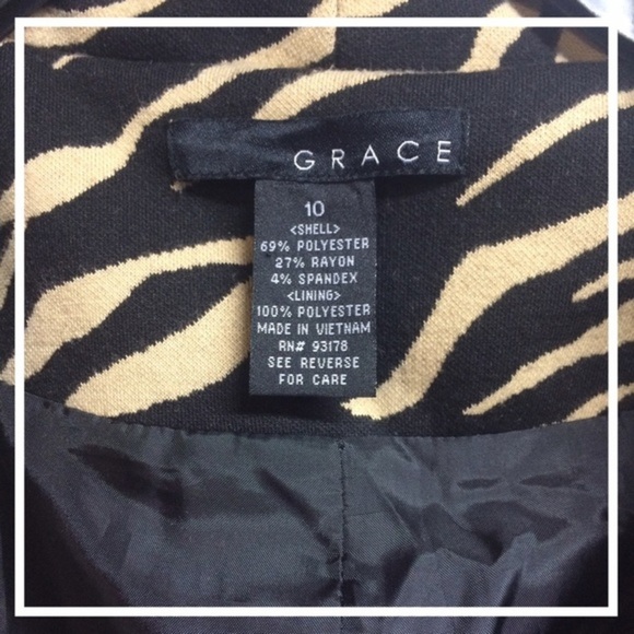 grace Tan and Black Zebra Print Coat - Picture 3 of 4